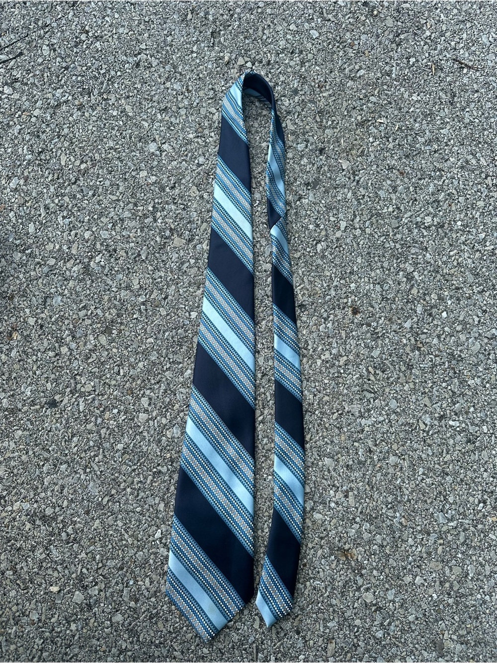 Christian Dior Classic Men's Blue Striped Tie Ls ayres vintage